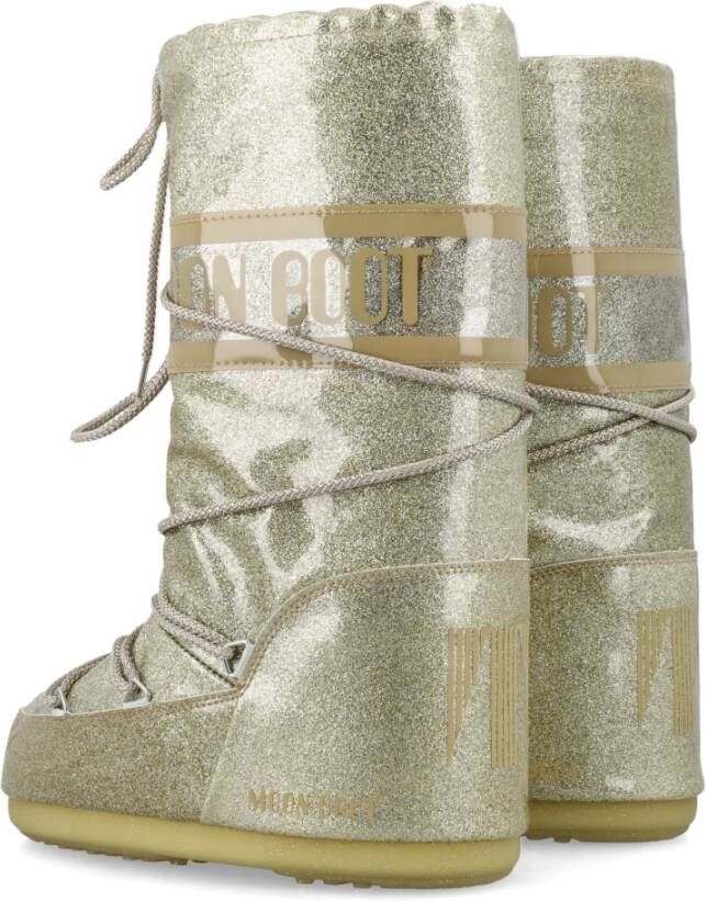 moon boot Gouden Glitter Hoge Schoenen Yellow Dames