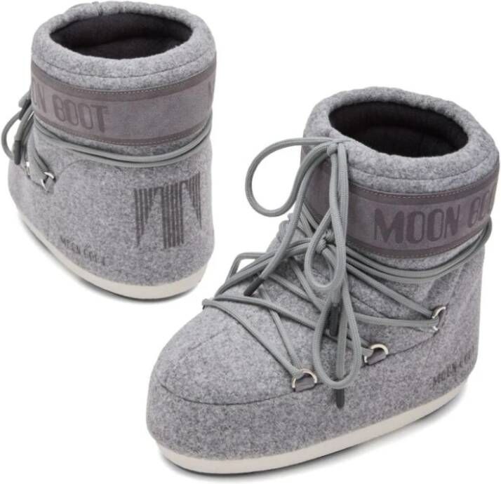 moon boot Grijze Logo Print Winterlaarzen Gray Dames