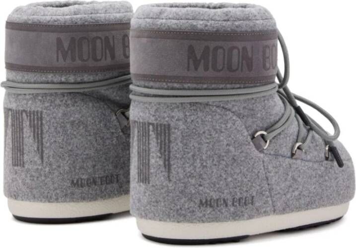 moon boot Grijze Logo Print Winterlaarzen Gray Dames