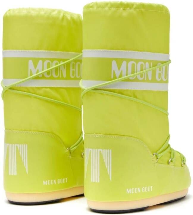 moon boot Groene Logo Print Veterschoenen Green Dames