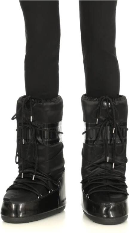 moon boot Icon Glance Satin Laarzen Black Dames