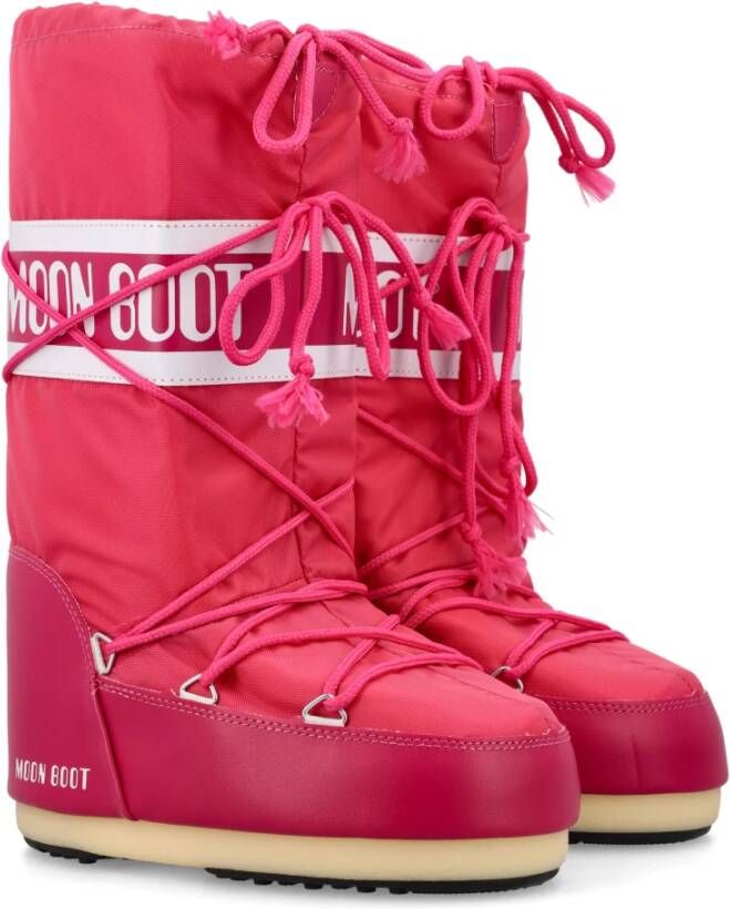 moon boot Icon High Nylonlaarzen Gesloten Bougainvellea Pink Dames