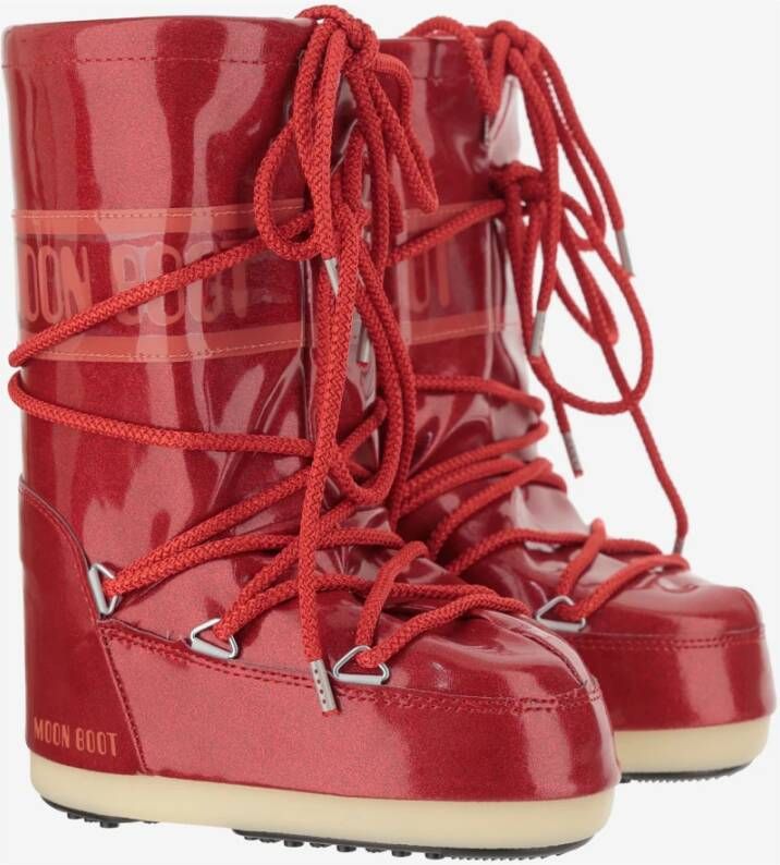 moon boot Iconische Hoge Nylon Winterlaarzen Red Unisex