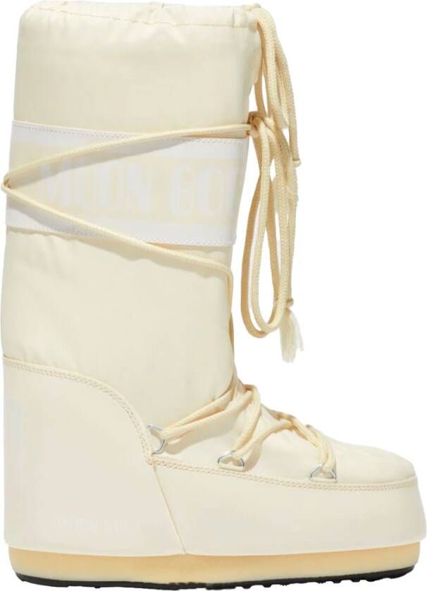 moon boot Iconische nylonlaarzen in crème Beige Dames