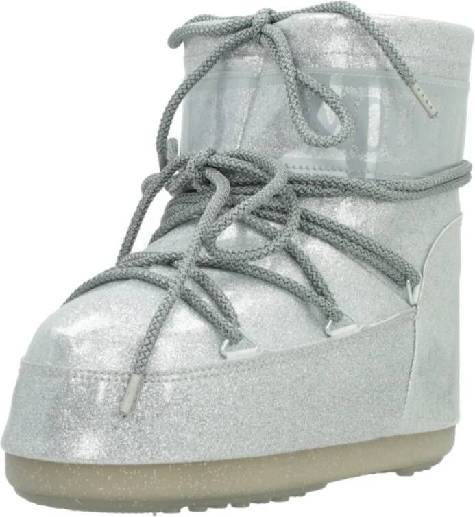 moon boot Iconische Winterlaarzen Laag Glit Stijl Gray Dames