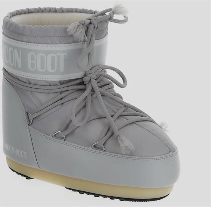 moon boot Lage Nylon Schoen van Synthetische Stof Gray Dames