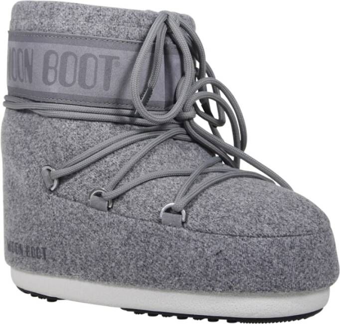 moon boot Lage vilten laars grijze icoonstijl Gray Dames