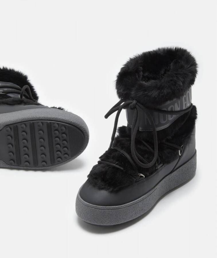 moon boot Ltrack Tube Faux FUR Laars Black Dames