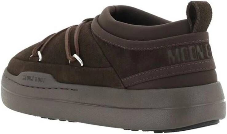 moon boot Monogram Platform Sneakers met Suède Leer Brown Dames