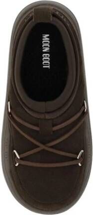 moon boot Monogram Platform Sneakers met Suède Leer Brown Dames