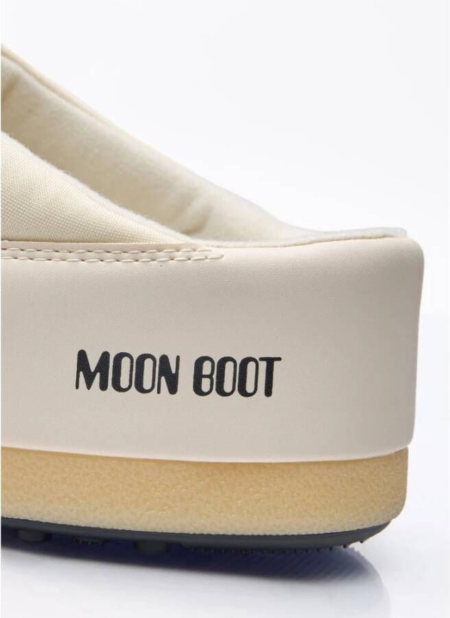 moon boot Nylon Lace-Up Mules met Logo Print Beige Dames