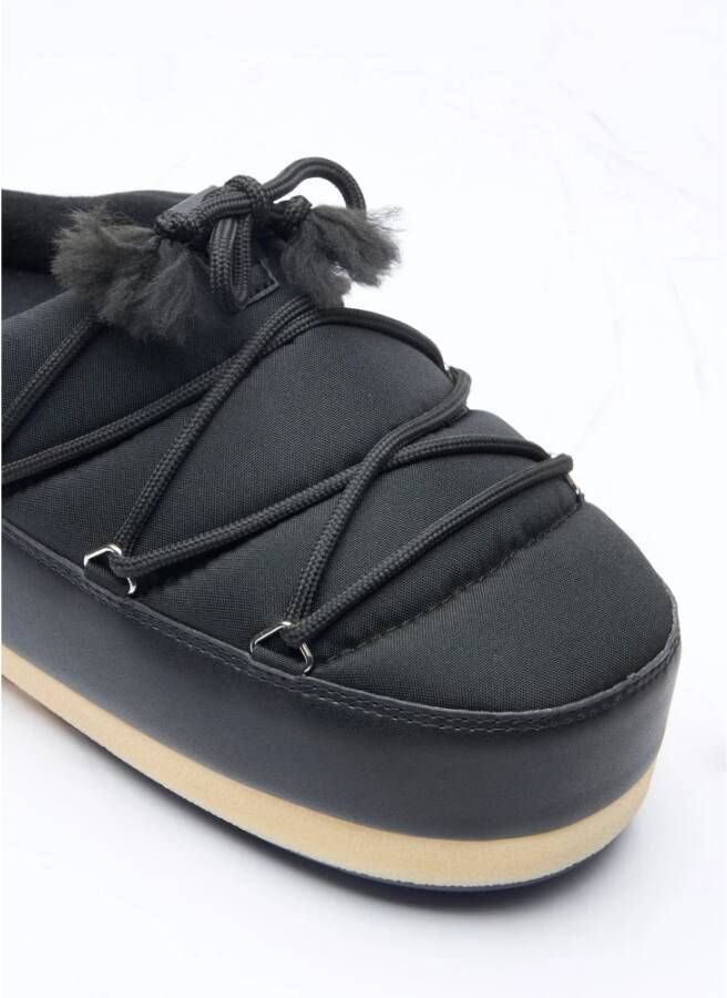 moon boot Nylon Lace-Up Mules met Logo Print Black Dames