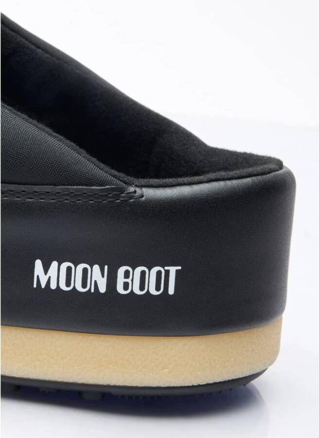 moon boot Nylon Lace-Up Mules met Logo Print Black Dames