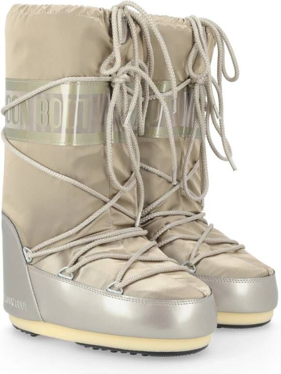 moon boot Platinum Glance Icon Stijlvolle Laars Beige Dames