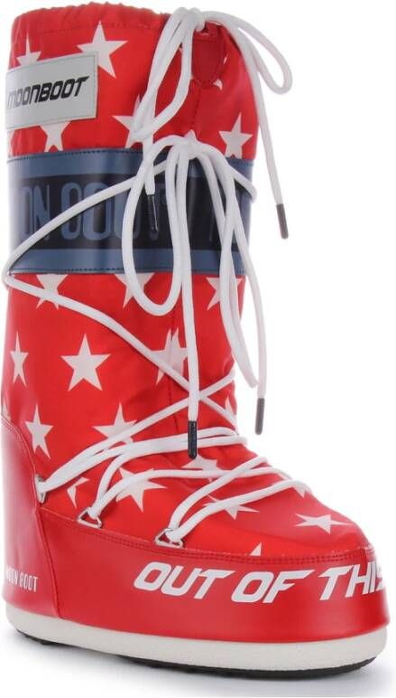 moon boot Retro Biker Laarzen Rood Blauw Red Dames