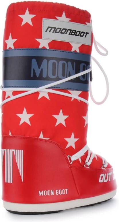 moon boot Retro Biker Laarzen Rood Blauw Red Dames