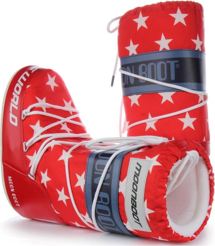 moon boot Retro Biker Laarzen Rood Blauw Red Dames