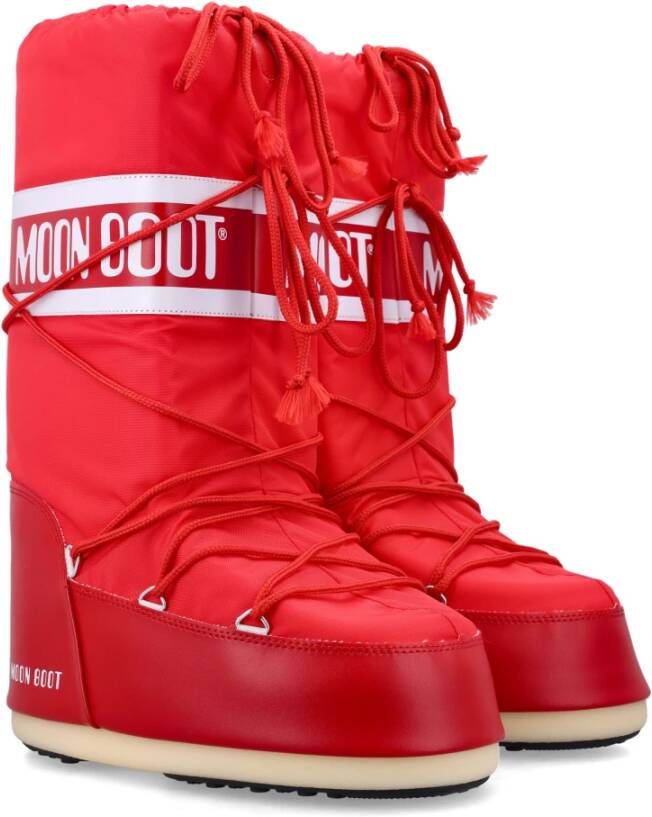 moon boot Rode Gesloten Icon High Nylonlaarzen Red Dames