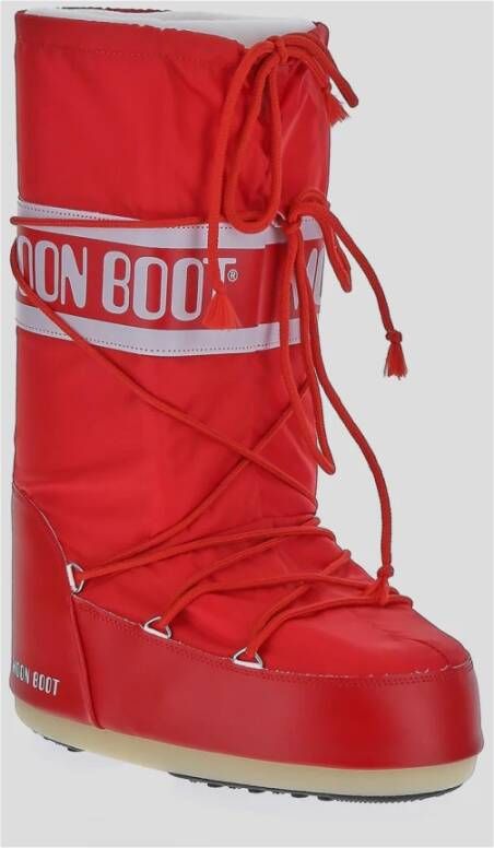 moon boot Rode Nylon Veterschoenen Red Dames