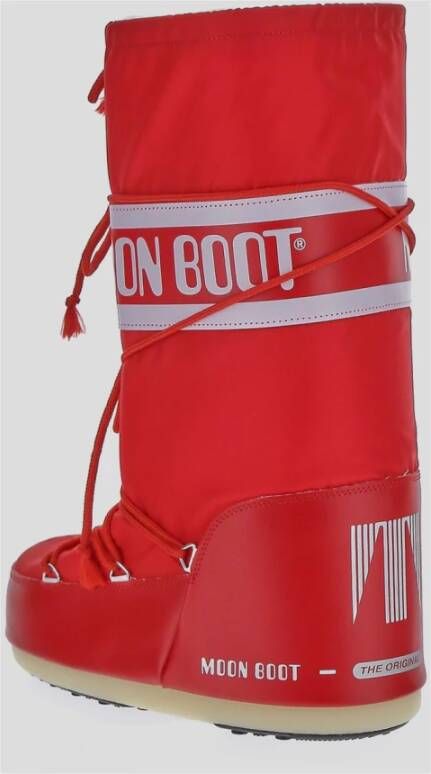 moon boot Rode Nylon Veterschoenen Red Dames