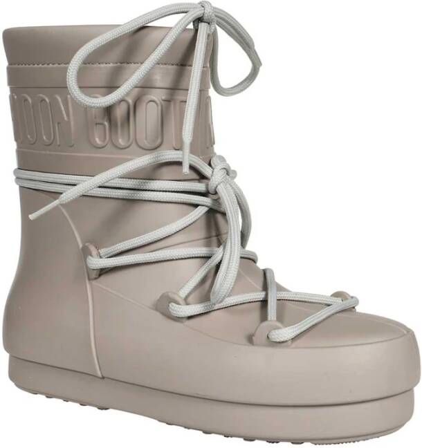 moon boot Rubberen regenlaarzen met reliëf logo Gray Dames