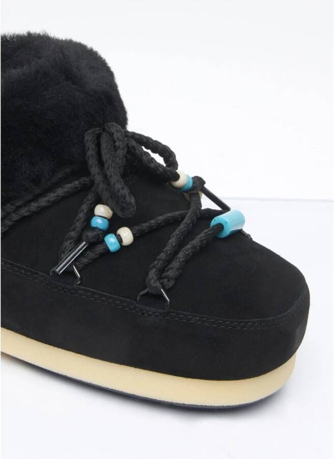 moon boot Shearling Beaded Suède Muiltjes Black Dames