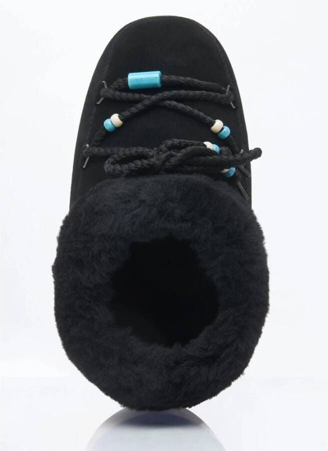 moon boot Shearling Beaded Suède Muiltjes Black Dames