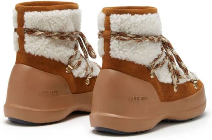 moon boot Shearling Veterschoenen voor de Winter Brown Dames