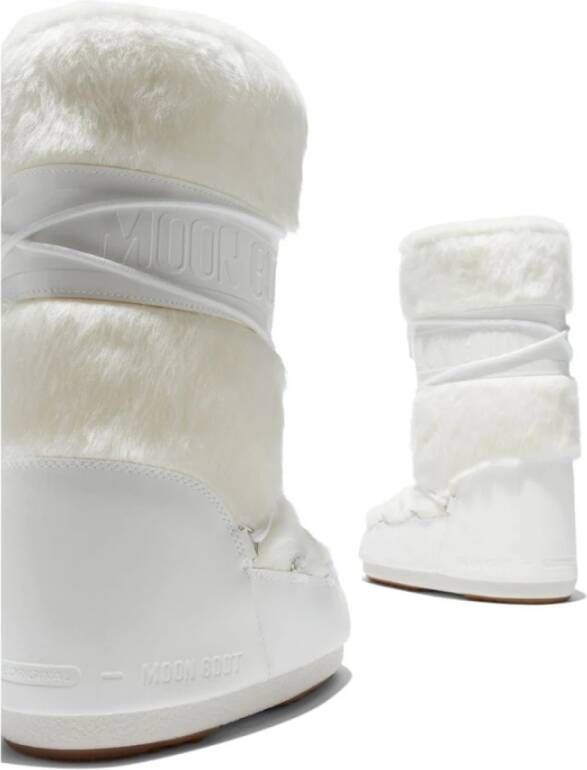 moon boot Snowboots met PVC-basis en imitatiebont White Dames