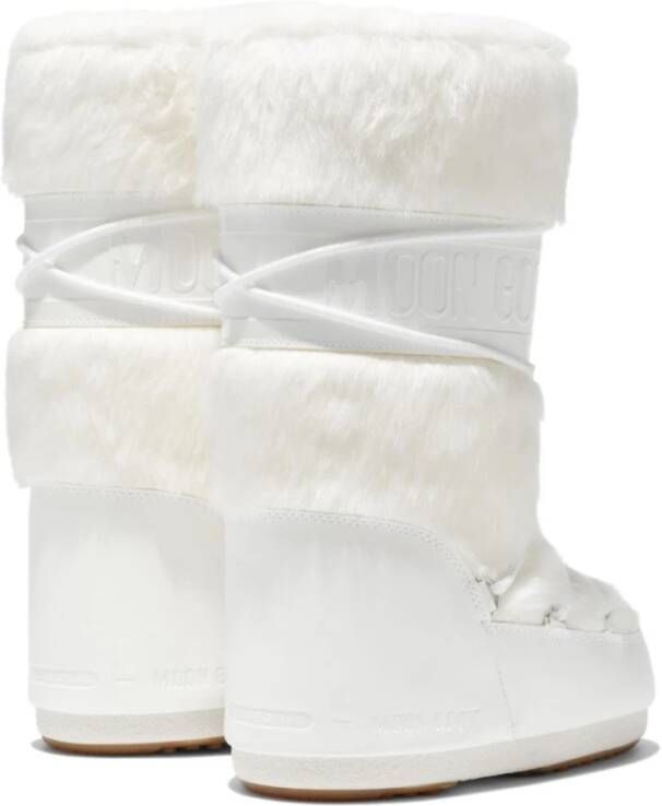 moon boot Snowboots met PVC-basis en imitatiebont White Dames