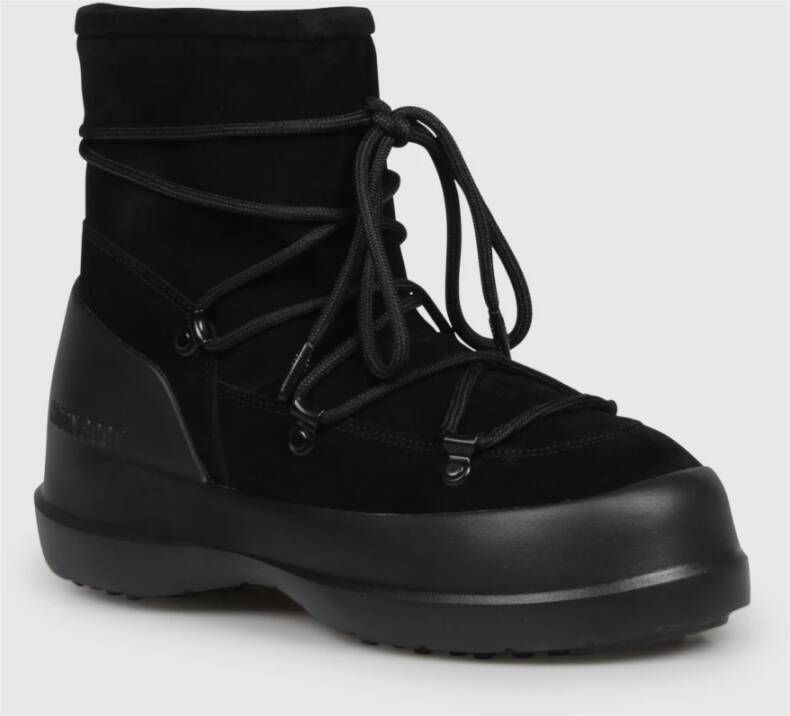 moon boot Suède bergschoenen met rubberen zool Black Dames