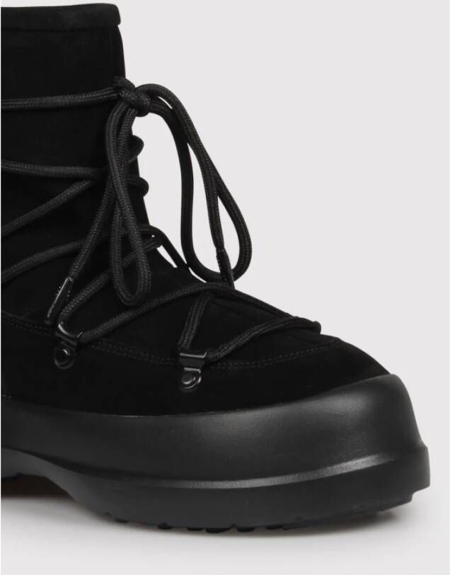 moon boot Suède bergschoenen met rubberen zool Black Dames