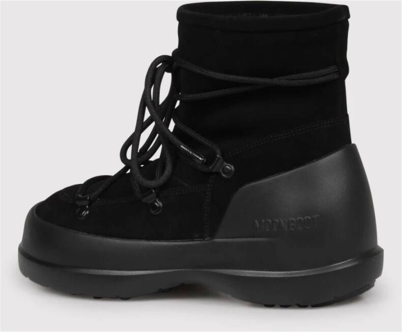 moon boot Suède bergschoenen met rubberen zool Black Dames