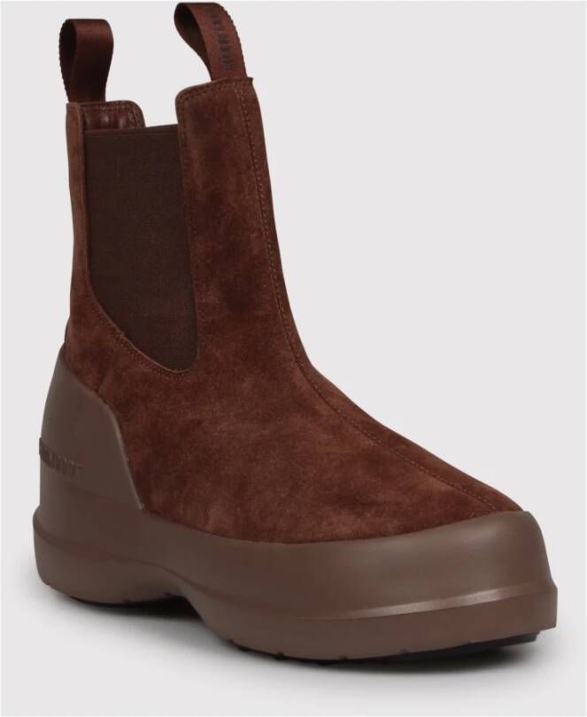 moon boot Suède Chelsea Laarzen met Logodetail Brown Dames