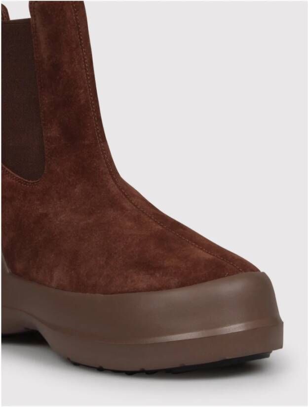 moon boot Suède Chelsea Laarzen met Logodetail Brown Dames