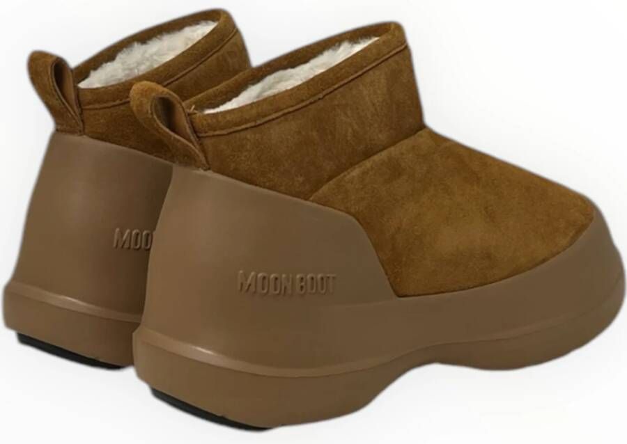 moon boot Suede Low Booties Brown Dames