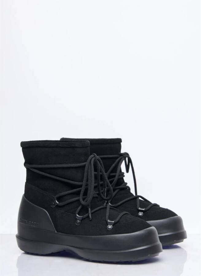 moon boot Suède Veterschoenen Black Dames