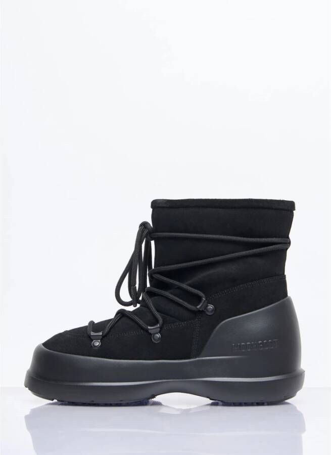 moon boot Suède Veterschoenen Black Dames