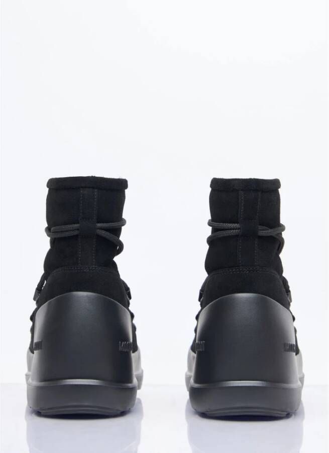 moon boot Suède Veterschoenen Black Dames