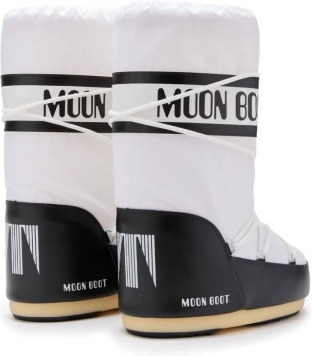 moon boot Tweekleurig Logo Print Veterschoenen White Dames