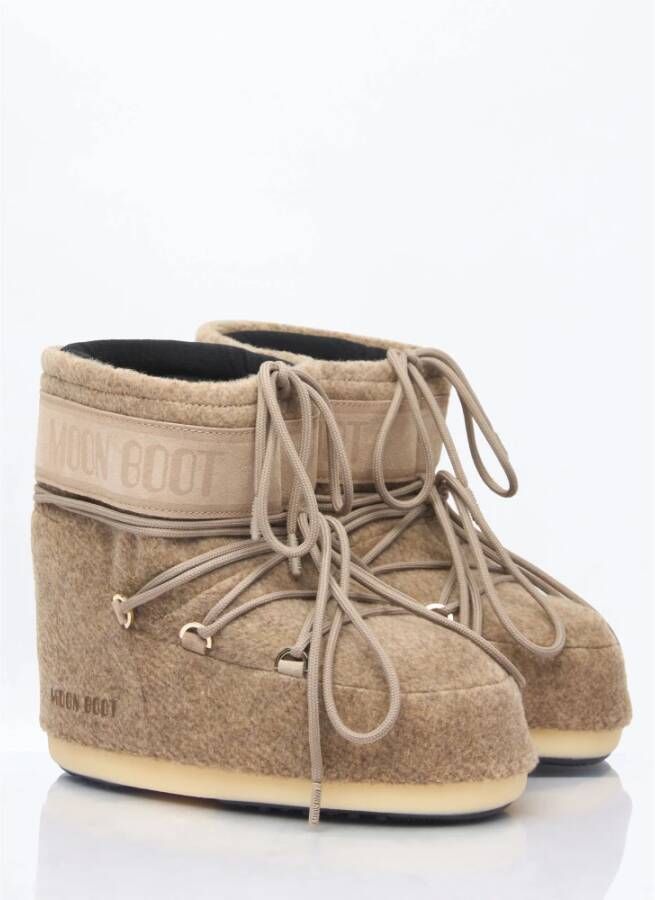 moon boot Vilt Lage Laarzen met Logo Paneel Beige Dames