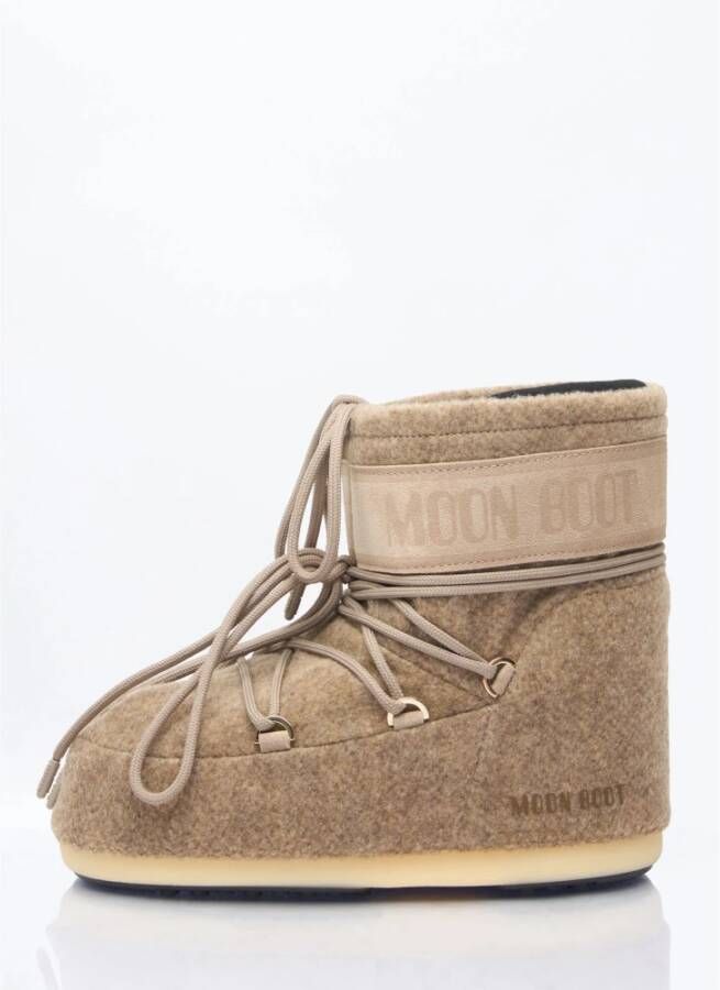 moon boot Vilt Lage Laarzen met Logo Paneel Beige Dames