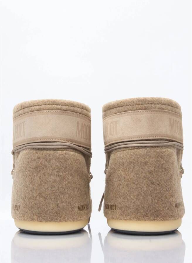 moon boot Vilt Lage Laarzen met Logo Paneel Beige Dames