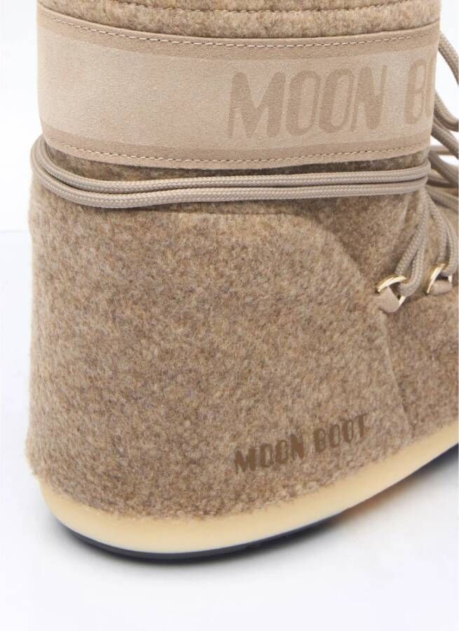 moon boot Vilt Lage Laarzen met Logo Paneel Beige Dames