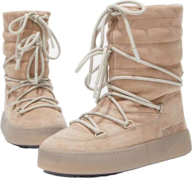 moon boot Winter Suède Nylon Enkellaarzen Beige Dames