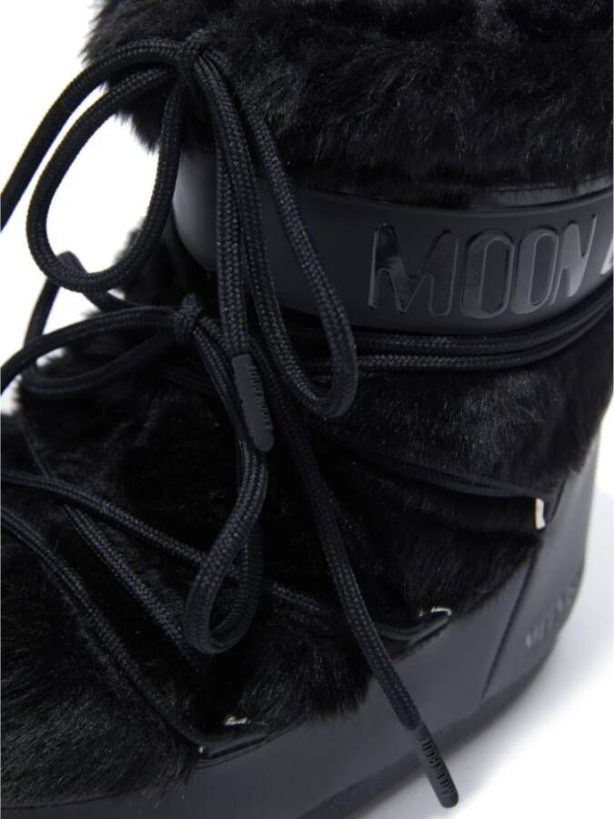 moon boot Winterlaarzen met nepbont en veters Black Dames