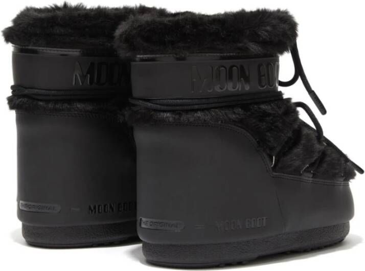 moon boot Winterlaarzen met nepbont en veters Black Dames