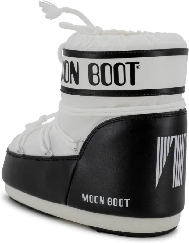 moon boot Witte canvas platte schoenen met logo White Dames