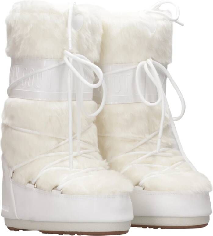 moon boot Witte Eco-Bont Waterdichte Winterlaarzen White Dames