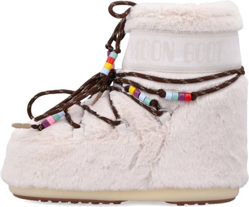 moon boot Witte Gesloten Schoenen Icon Low Faux-Fur Beige Dames